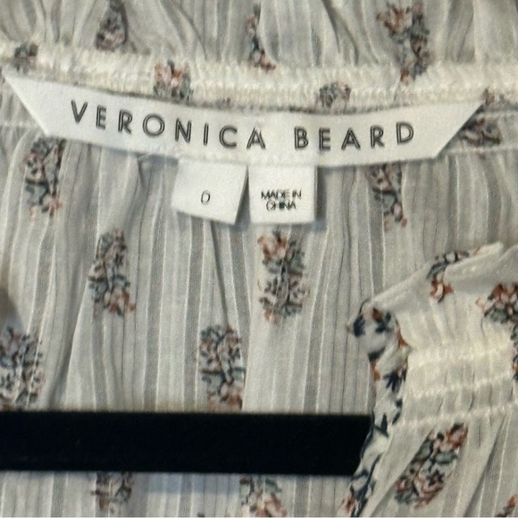 Veronica Beard Size 0 Abra Blouse Cotton Floral Print Pattern Ruffle Long Sleeve - Picture 9 of 9